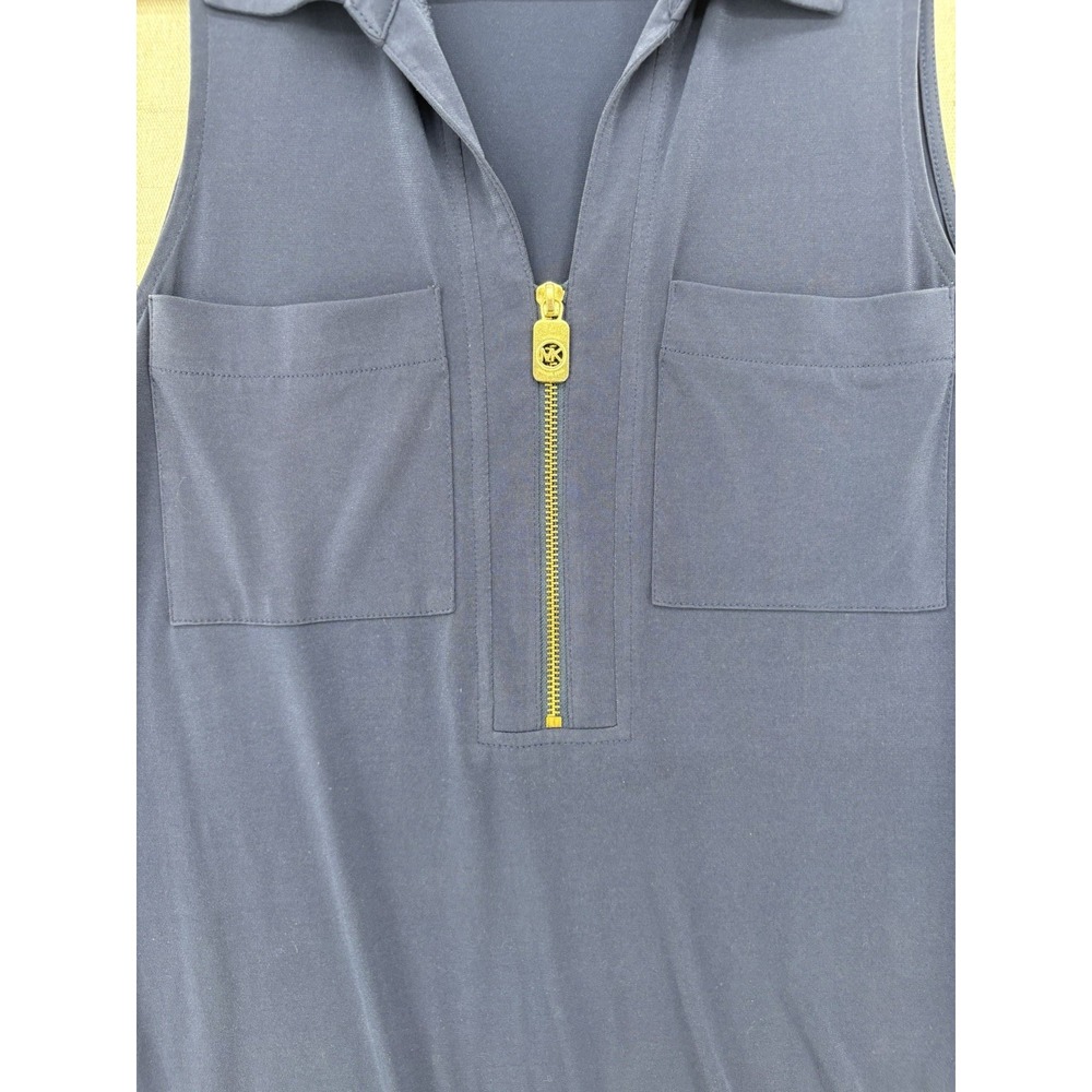 Michael Kors Sleeveless Half Zip MIDI Shift Dress Women's Size Medium - Picture 4 of 15